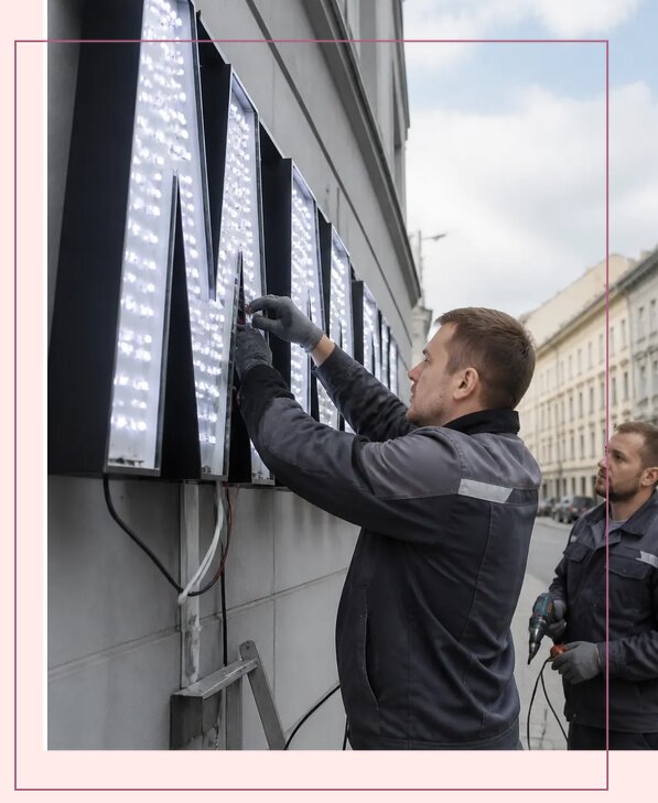Изготовление и монтаж светодиодных LED вывесок в Конаково