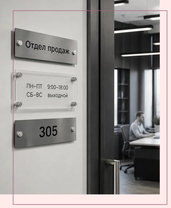 Офисные таблички на дверь в Конаково по цене от 4967 р. | Аванза-Кнк